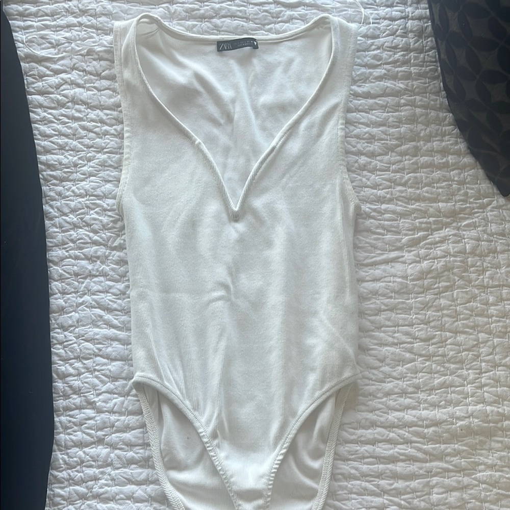 White Sleeveless Bodysuit